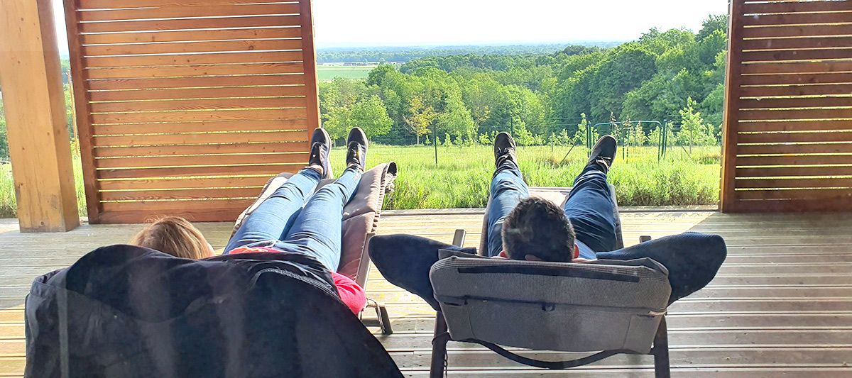 Razgled iz mobilne hiške Vinea Panonika